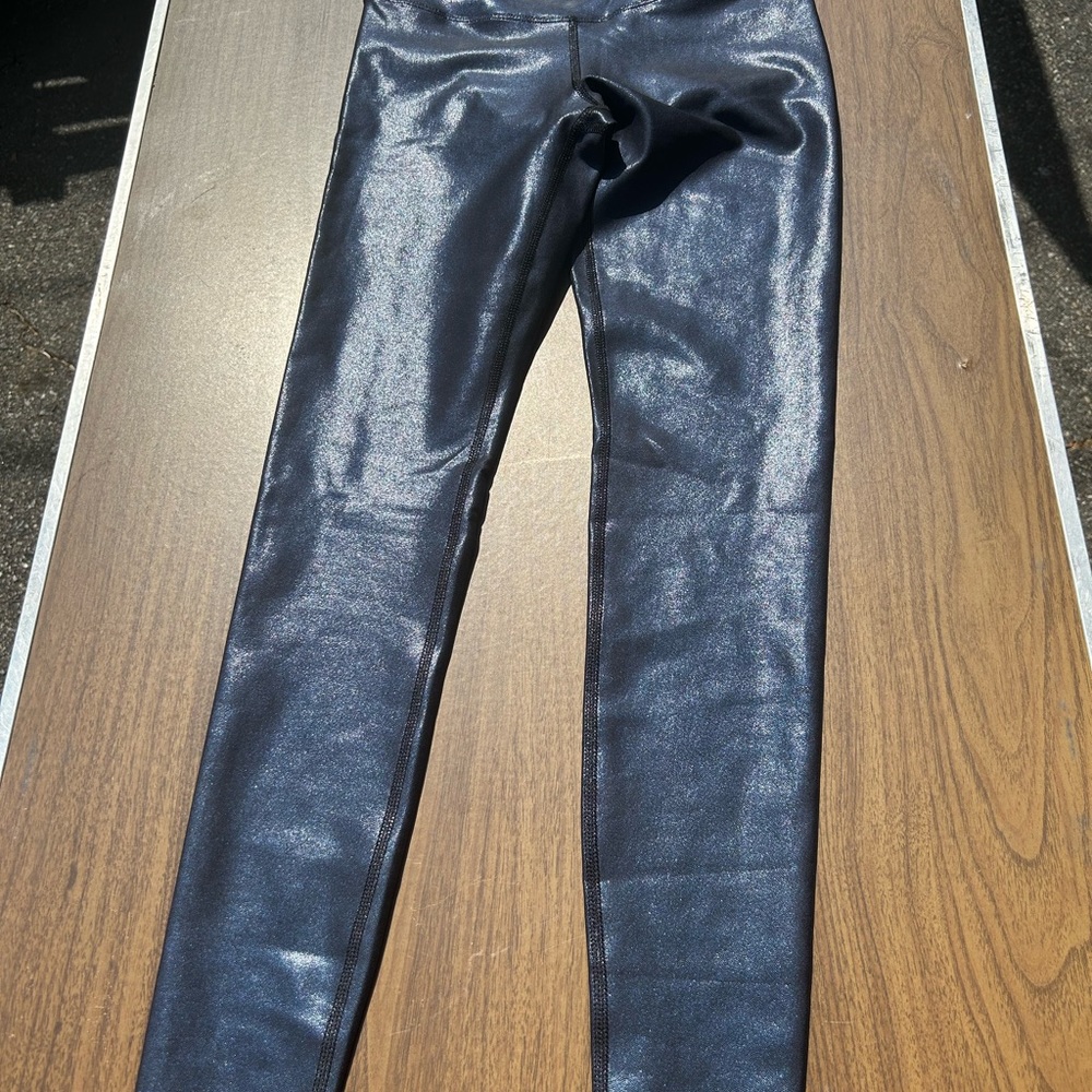 Metallic blue high waist Carbon38 leggings